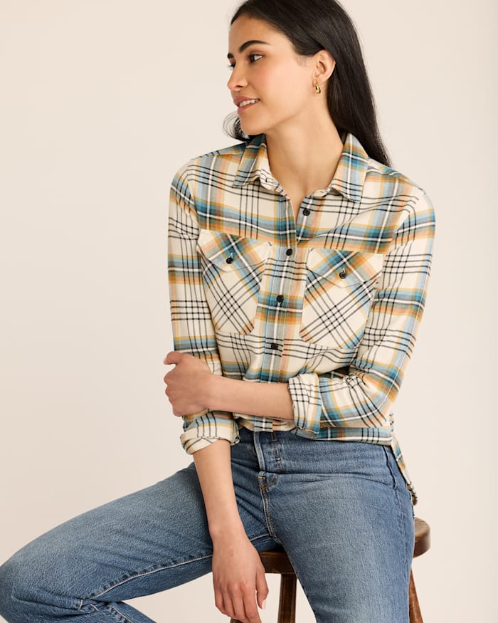 WOMEN'S PLAID MADISON DOUBLEBRUSHED FLANNEL SHIRT